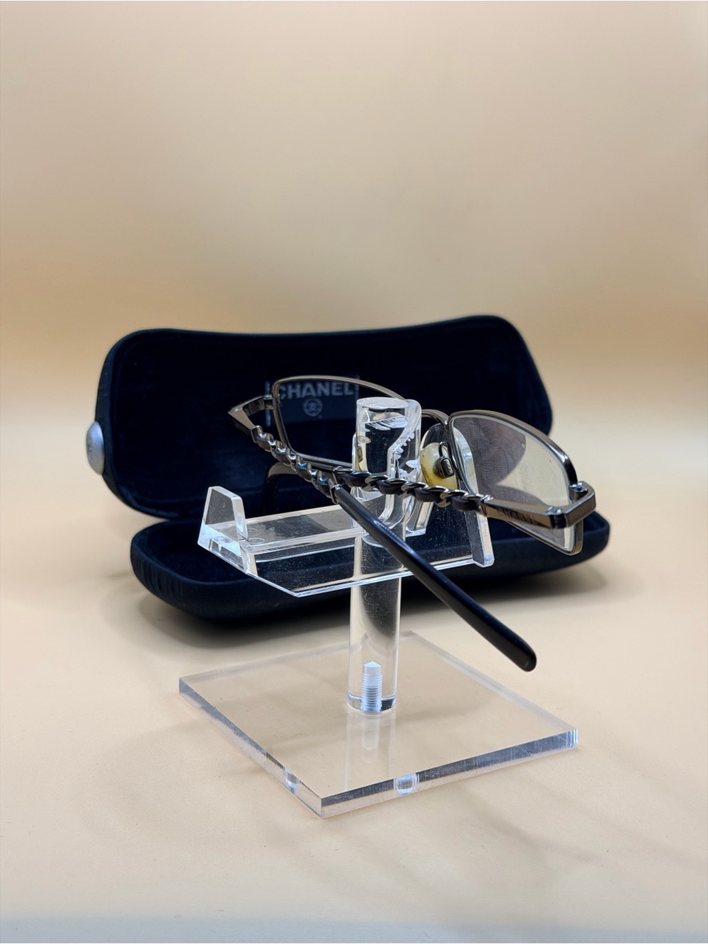 CHANEL Rectangular Metal Rim Eyeglasses - Picture 3 of 8